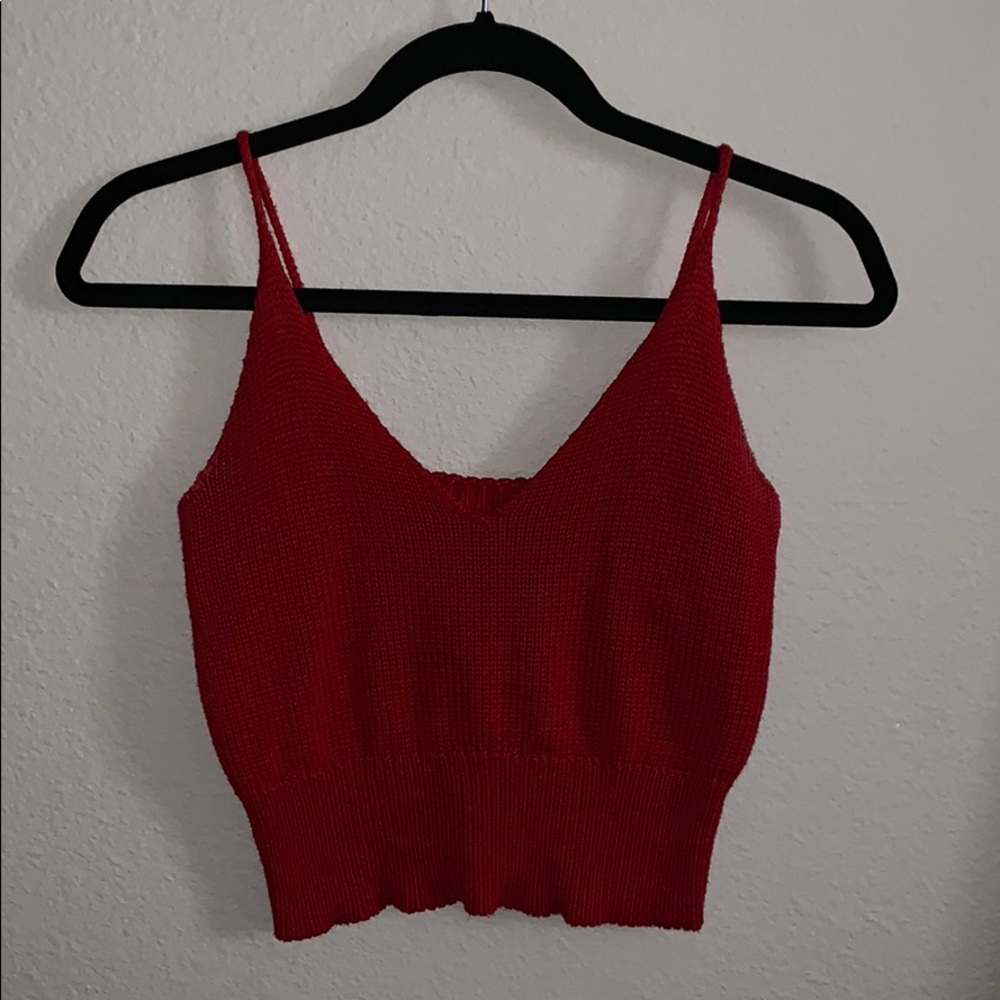 Red Crochet tank top